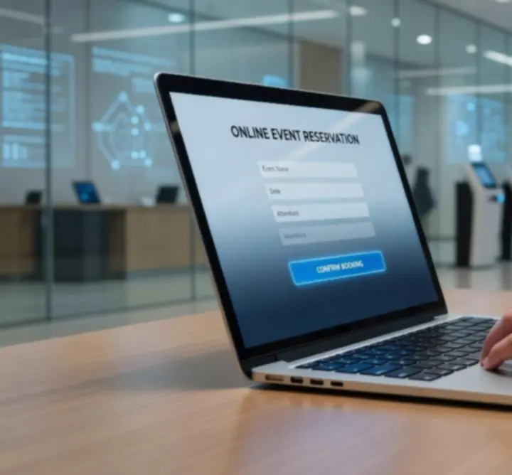 Persoană care face o rezervare online pentru un eveniment la Danubero