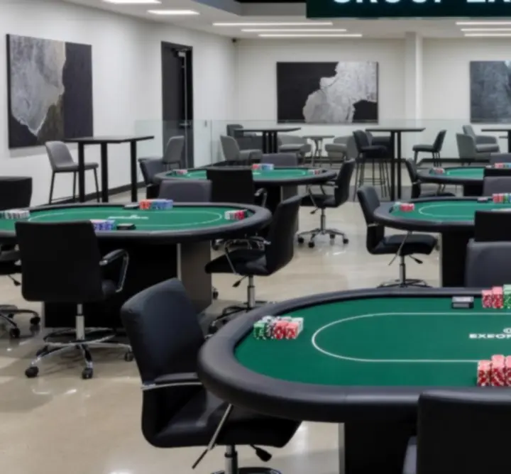 Zona de poker Danubero, cu mese dedicate și iluminat de atmosferă