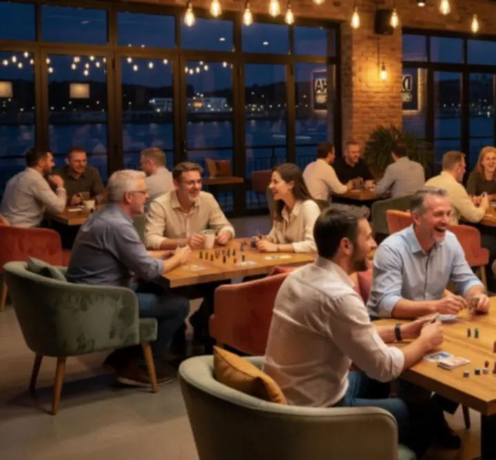 Atmosferă vibrantă la un eveniment Danubero într-un spațiu indoor modern
