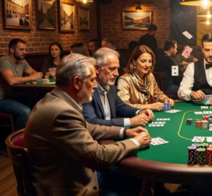 Masă de poker pregătită pentru evenimente la Danubero